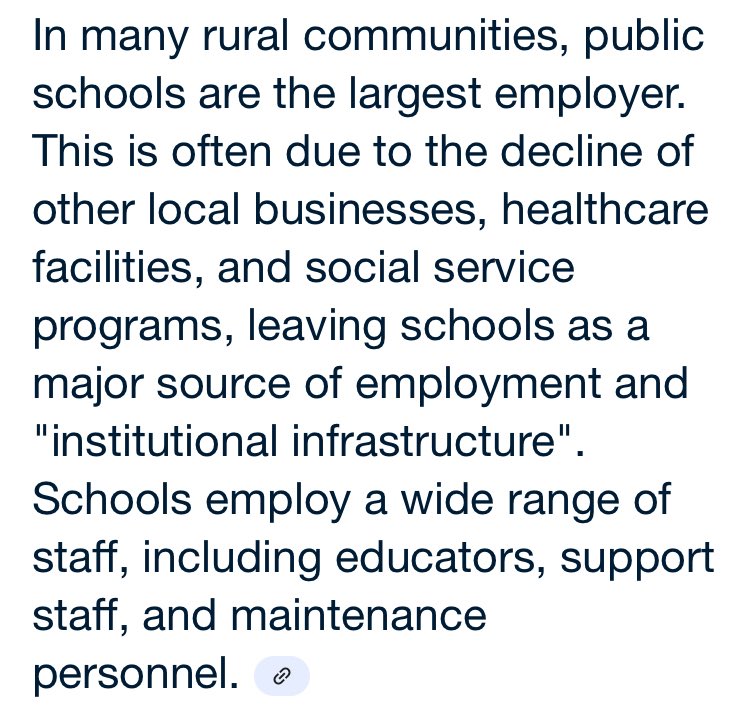 Trump is destroying rural communities where the two largest employers are often the school &amp; the hospital

Trump's "big beautiful bill" for billionaires will destroy both rural schools &amp; hospitals, leaving people without their services AND out of work

#HandsOffPublicSchools