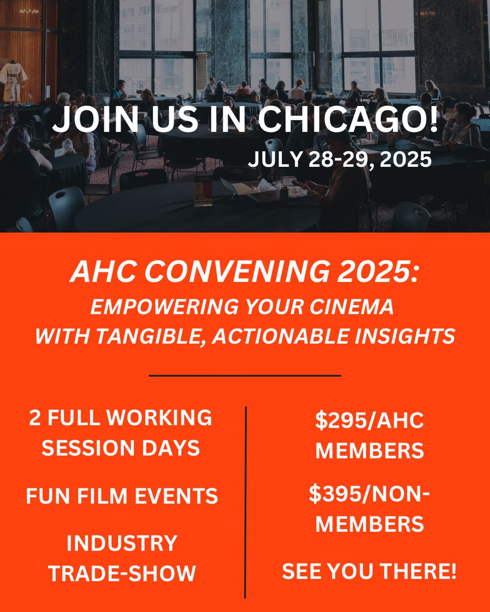 Last call for discounted pricing! 

Prices increase for AHC’s 2025 Convening on June 1. 

Register today: arthouseconvergence.org/annual-confere…
