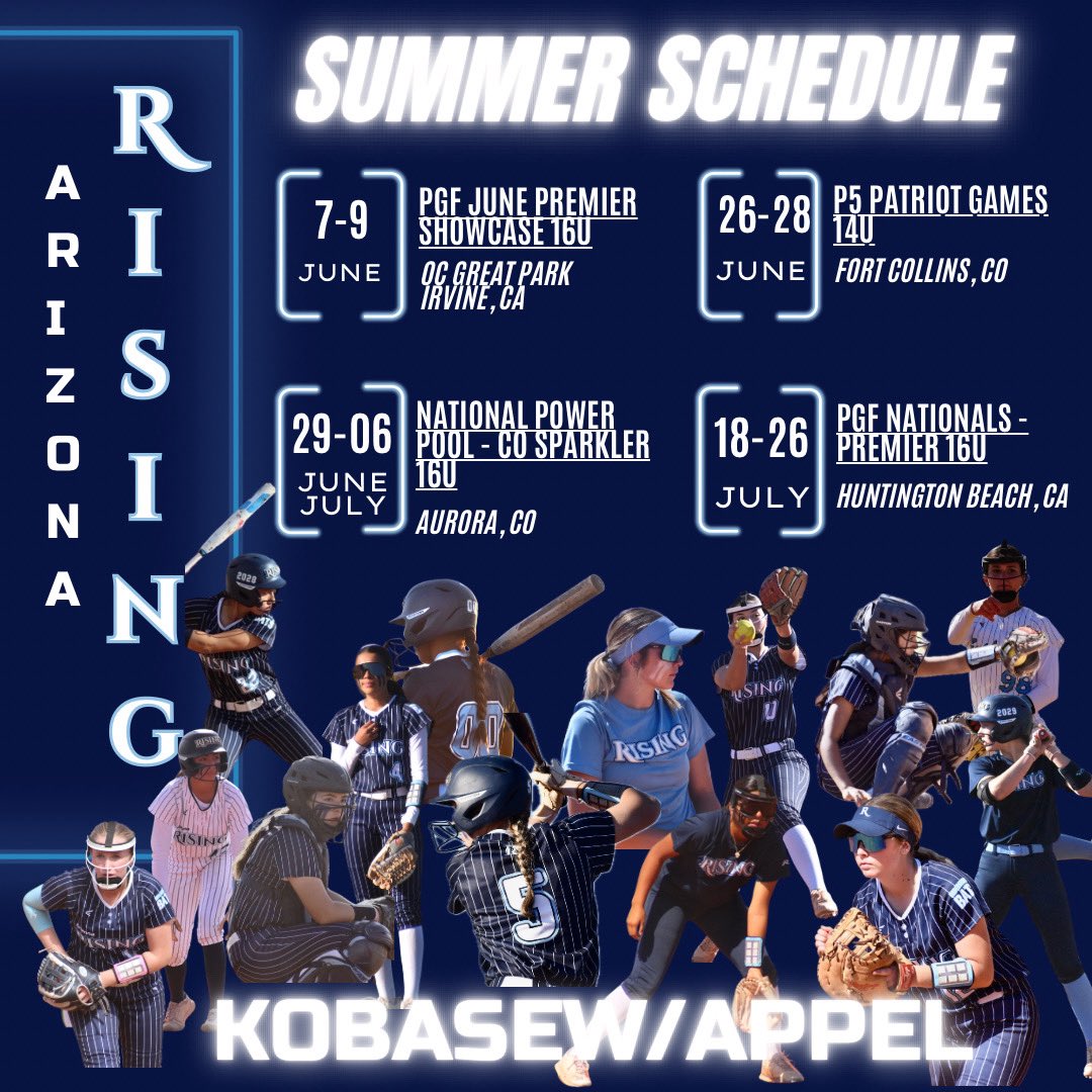 Takoah (Koah) (@takoah_jones24) on Twitter photo Here’s my summer schedule, hope to see y’all there. <a href="/Trisha_Ford/">Trisha Ford</a>, <a href="/RisingKobasew/">Arizona Rising Appel/Kobasew</a>, <a href="/AggieSoftball/">Texas A&M Softball</a>, <a href="/D1Softball/">D1Softball</a>, <a href="/LineDsoftball/">Line Drive Media</a> Here’s my summer schedule, hope to see y’all there. <a href="/Trisha_Ford/">Trisha Ford</a>, <a href="/RisingKobasew/">Arizona Rising Appel/Kobasew</a>, <a href="/AggieSoftball/">Texas A&M Softball</a>, <a href="/D1Softball/">D1Softball</a>, <a href="/LineDsoftball/">Line Drive Media</a>