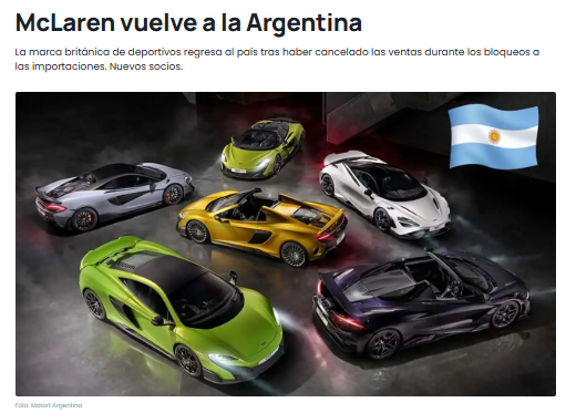 1 McLaren el más "básico" = 316 m2.
Qué pocos m2 tengo en Buenos Aires.