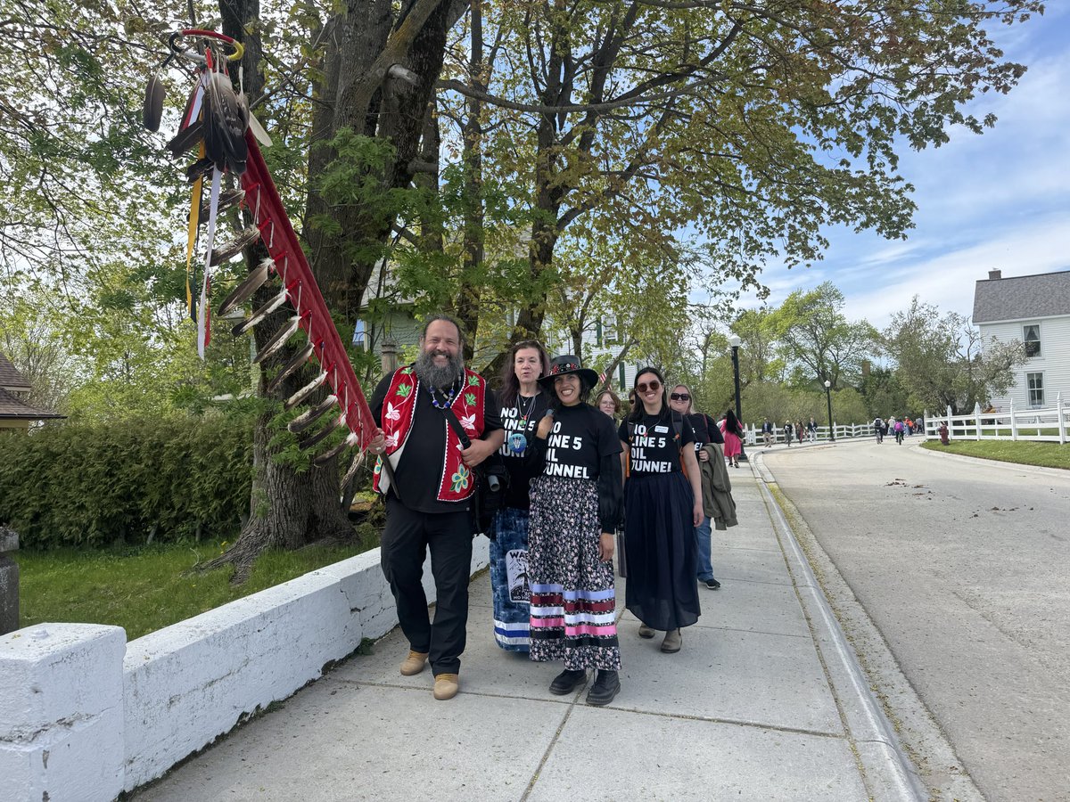 Michigan Climate Action Network came to Mackinac to oppose the Line 5 oil pipeline.