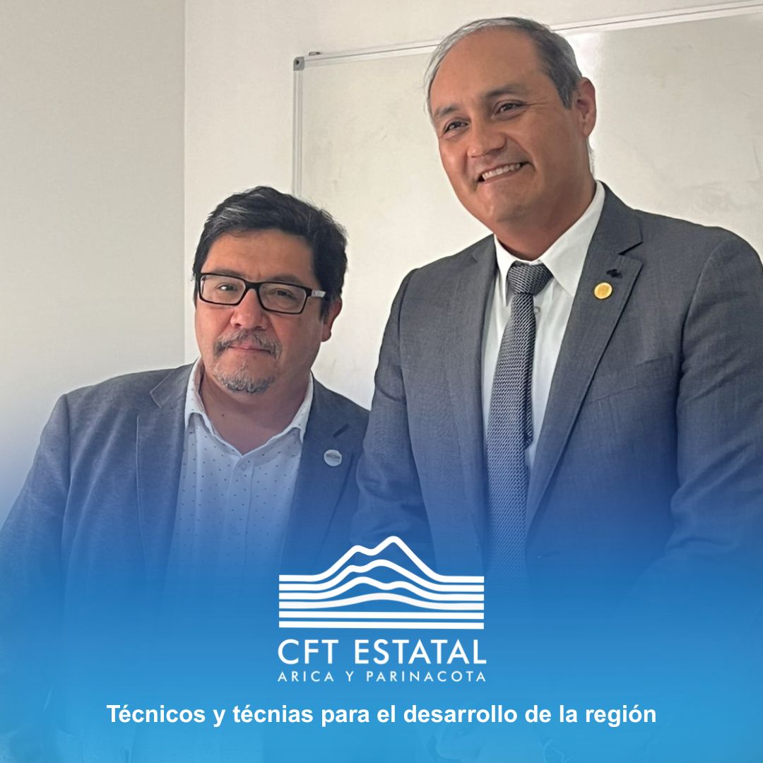 Nuestro CFT recibió la visita del alcalde de Camarones, Cristian Zavala Soto, quien llegó hasta nuestras instalaciones para extender los saludos protocolares al recientemente nombrado rector del CFT Estatal de la Región de Arica y Parinacota, Sr. Carlos Araos Uribe.