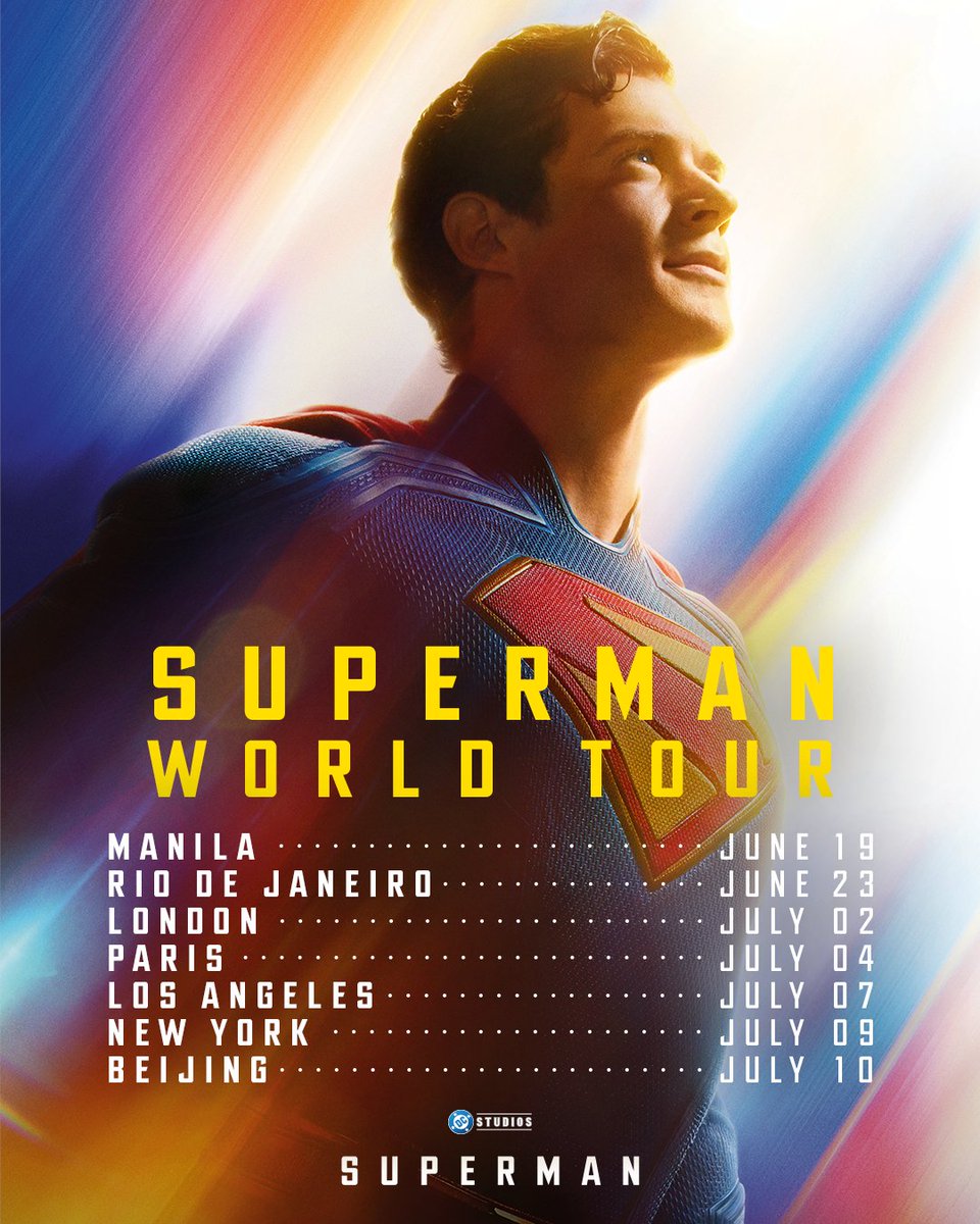 cinestheticph's tweet photo. LOOK UP!

'SUPERMAN' filmmakers James Gunn and Peter Safran and stars David Corenswet and Rachel Brosnahan to visit the Philippines on June 19 ahead of the DC Studios’ film’s summer release from @warnerbros.

#SupermanPH https://t.co/UJxgFo6JBS