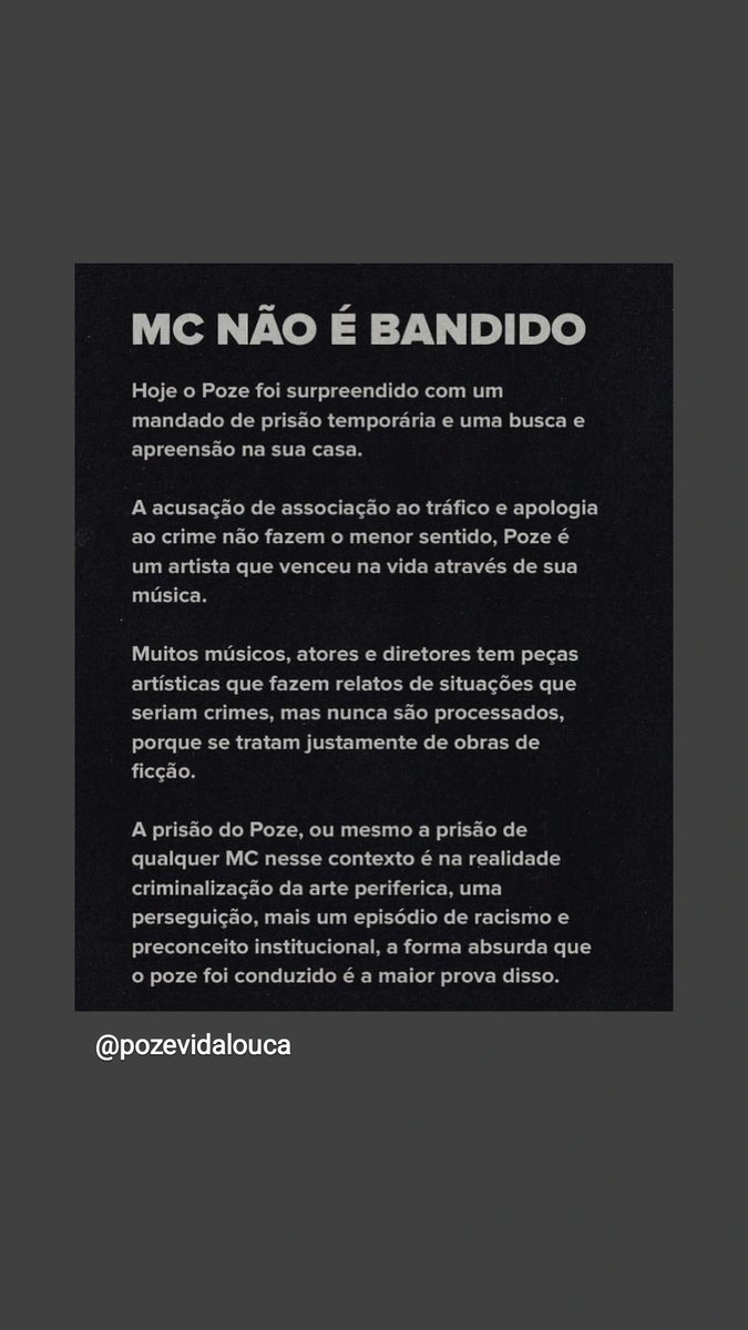 Infelizmente o estado é uma merda ranço total vários bandidos e foram prender um mc nojo eu tenho do estado e da lei do brasil