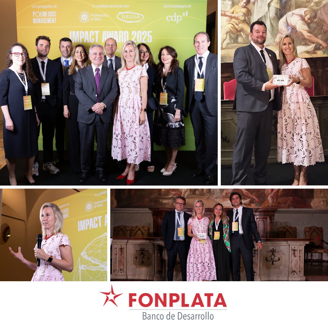 FONPLATA recibe premio internacional por línea de crédito verde y azul con impacto sostenible 🌟🏆

Esta semana en Milán, Italia, FONPLATA fue galardonado con el Premio al Impacto POLIMI, otorgado por el Politécnico de Milán (POLIMI), en reconocimiento a su innovadora línea de