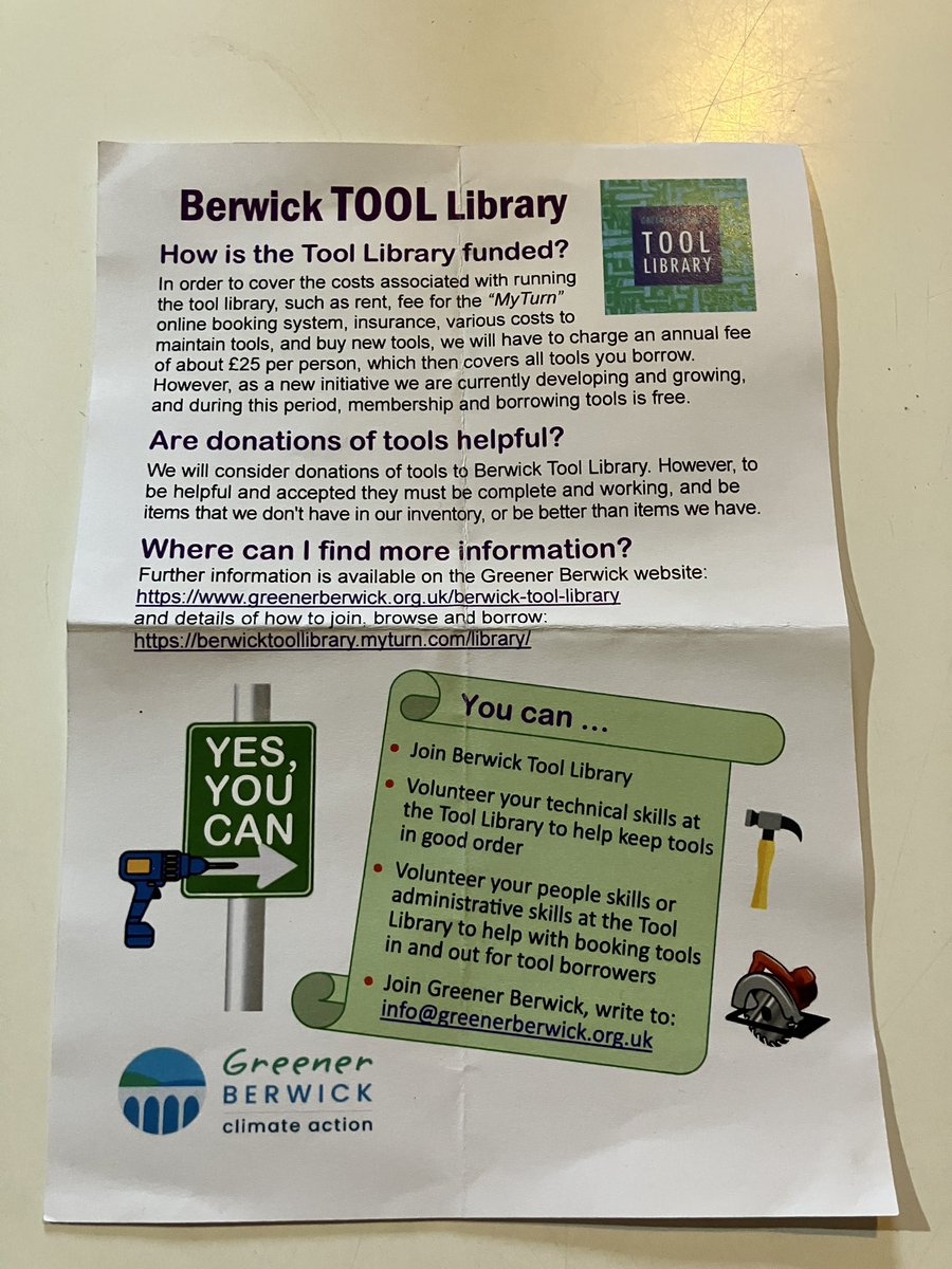 SuperWicksy's tweet image. What a great incentive this is from @berwickclimate … A Tool Library!!! I’m in the market for a hedge trimmer!!!