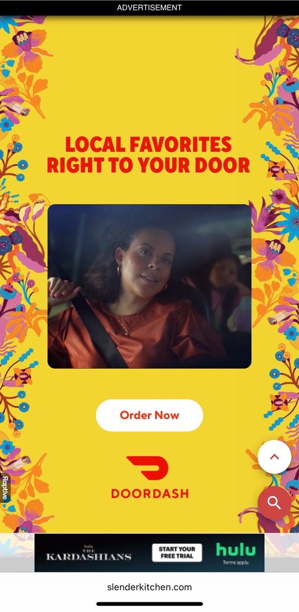 DoorDash ad while pulling up a recipe to star cooking dinner lmao lethal