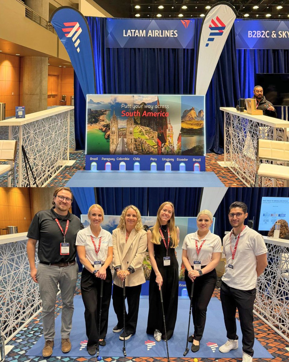 TeamworkMKTG's tweet photo. We brought the Latam spirit to life at #DeltaConnect2025! 🔥⛳

From a high-energy Zumba session during the General Break to a custom mini-golf challenge at the tradeshow booth, we helped #Latam create fun, interactive moments that sparked real connections
#TeamworkMarketing https://t.co/z5LCrHkNwB