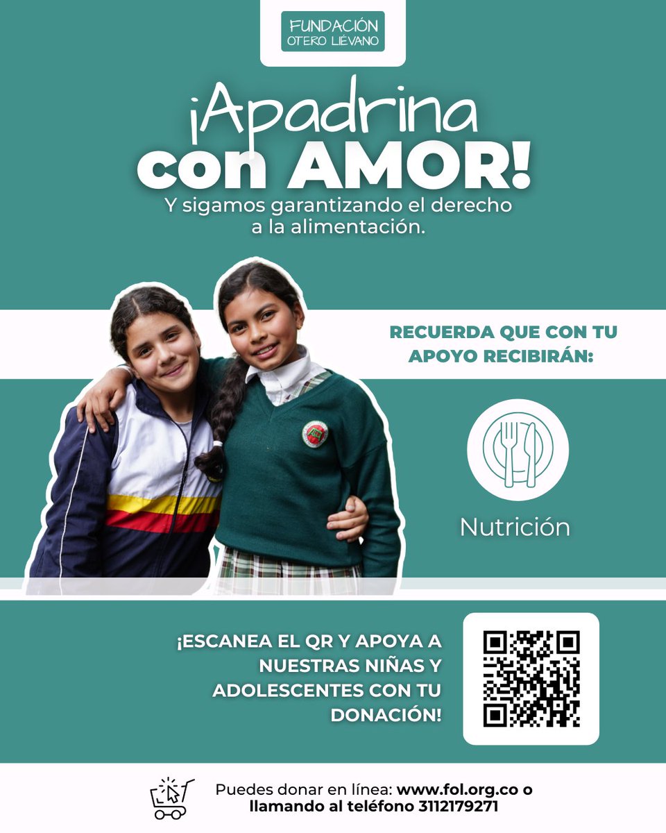 🍽️ En 2024 otorgamos 183.423 raciones de comida a niñas, adolescentes y jóvenes. 

Te invitamos a conocer nuestro Informe de Gestión 2024 🤝 y a sumarte a la iniciativa #YoapadrinoconAmor 💜 para que en 2025 podamos llevar aún más esperanza. 

fol.org.co/apoyanos/