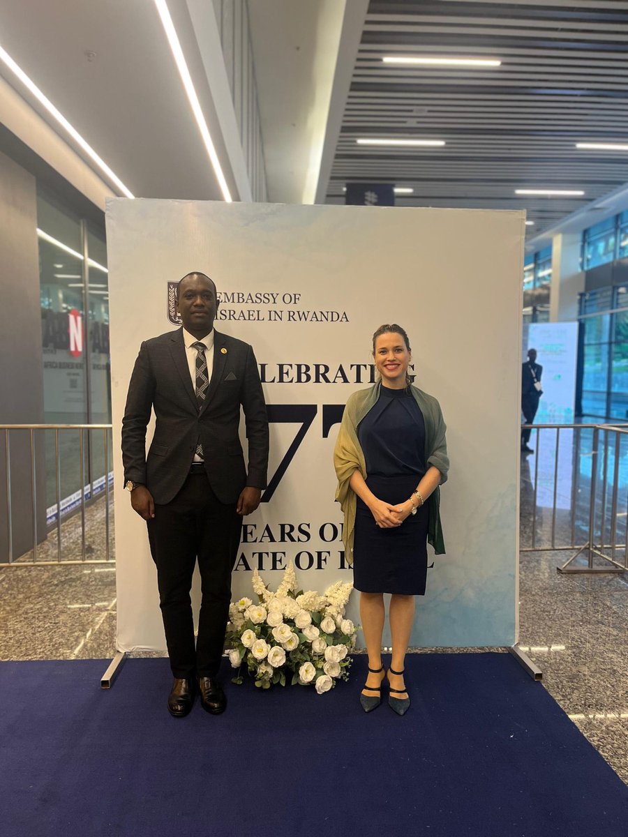CyrusNkusi's tweet photo. It was my pleasure and honour to be invited and hosted by H.E Ambassador *Einat Weiss* Ambassador of the State of Israel to Rwanda @IsraelinRwanda, during the celebration of *Israel's 77th Independence Day* @GFA_Rwanda @IsraelMFA. https://t.co/PaDhXxIO7C