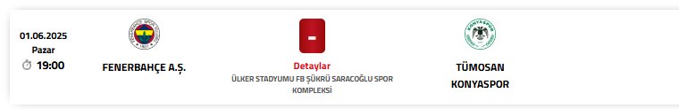 tribunGS's tweet image. 1 Haziran saat 19.00&apos;da oynanması planlanan Fenerbahçe-Konyaspor maçı, TFF tarafından 31 Mayıs Cumartesi günü saat 16.00’ya alındı.

Fenerbahçe taraftarları ise 31 Mayıs saat 13.00’te, o gün Ali Koç’u istifaya davet edecekleri bir yürüyüş organize etmişlerdi.

#YAPI
