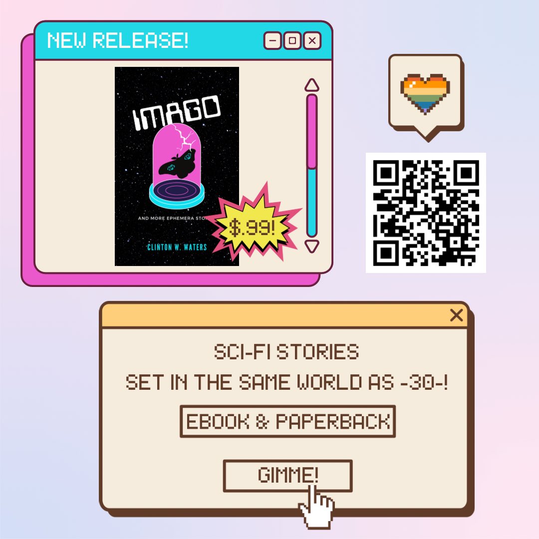 🦋👁️‍🗨️

This story is about an Ephemera named Bug who has had a 100% rate of clients that have “made it” on their 30th birthdays. They get the feeling it’s only a matter of time….

#scifi #sciencefictionbooks #sciencefictionart #ebook #newbooks #shortstories