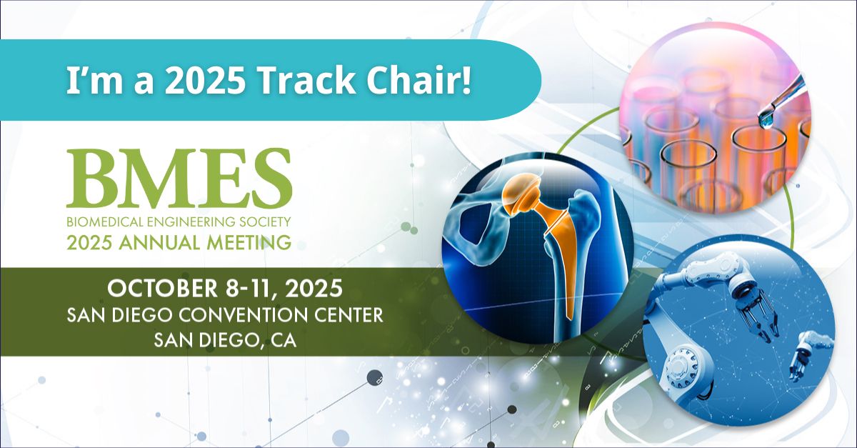 Excited to serve as a Track Chair with Professor Elizabeth Barker for the Drug Delivery Track at BMES 2025! 🔬
Abstract deadline tomorrow (5/30) at 11:59 pm ET! Submit your abstracts here: bmes.org/2025/annualmee…… #BMES #BMES2025
