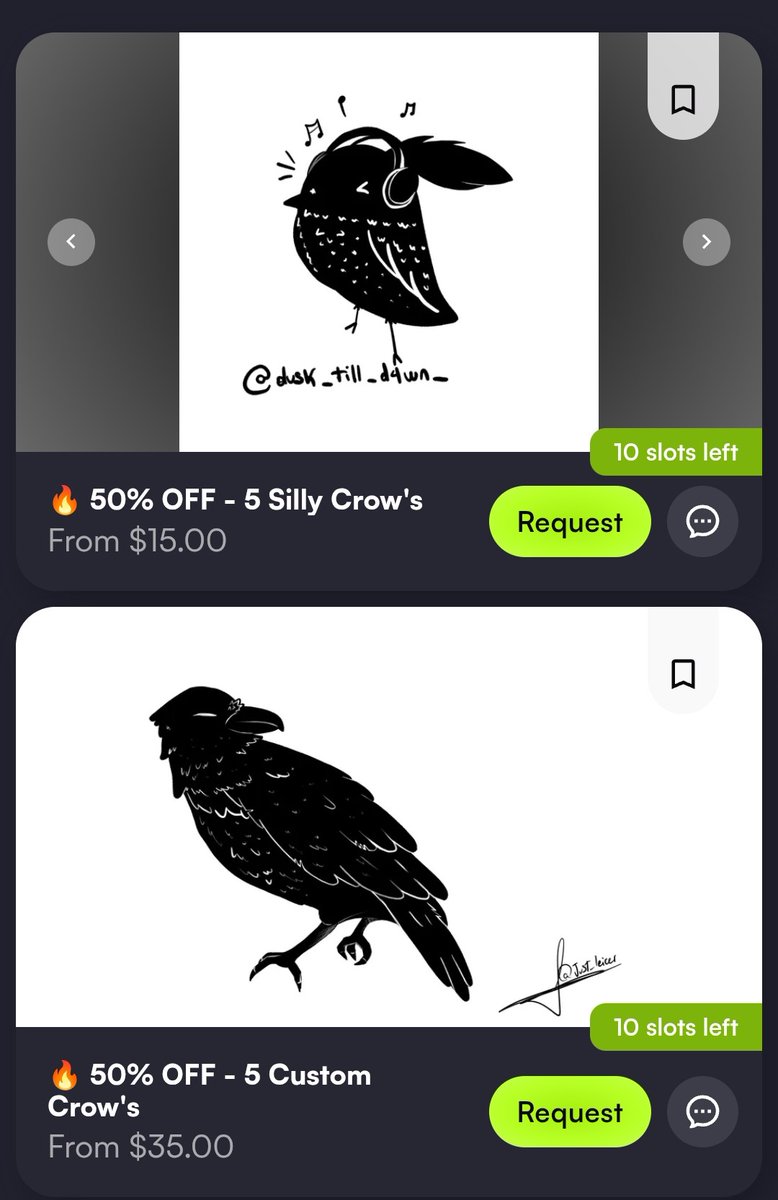 🔥50% OFF on all of my commission on Vgen🔥

Take yours while you can, the promotion ends when we get the verification! 🖤🐦‍⬛

#VGen #VGenComms #VGenOpen #VGenChallenge #commissionsopen #ArtCommission