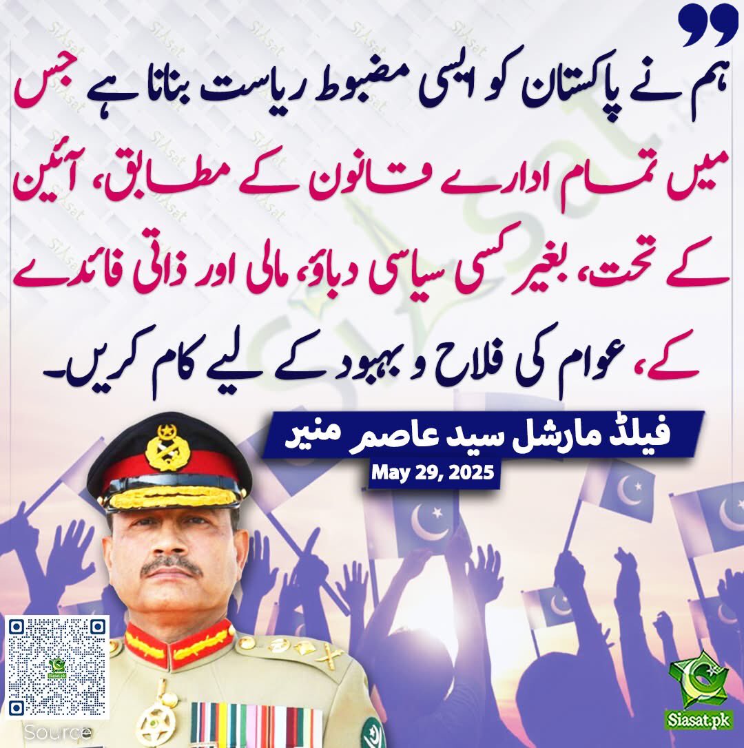 A few interpretations of the interesting 🤨 statement! 
1. Pakistan is still in 1947 and this uniformed man is Quad-i-Azam. 
2. Pakistan has yet to become a state. 
3. The statement is contradictory. It says every institution will be under the constitution yet army will do what