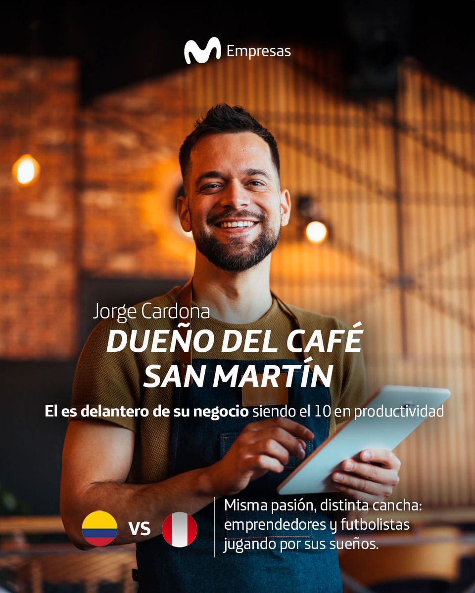 ¡Así como los emprendedores colombianos, nuestra Selección lo da todo en cada oportunidad!
Hoy es el turno de seguir soñando en grande. A las 3:30 p.m., conectémonos para apoyar a la Selección Colombia frente a Perú.
