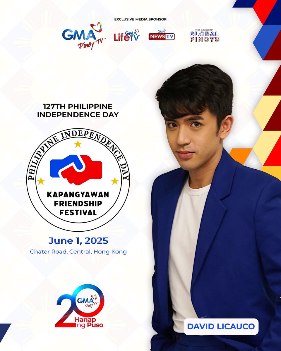 Aking Sinta, David. ♡ (@akingsintadavid) on Twitter photo <a href="/davidlicauco/">David Licauco</a>, GMA's Pambansang Ginoo, is bringing the Pinoy fiesta to Hong Kong! 🎉 Join him at the Kapangyawan Friendship Festival on June 1st at Chater Road, Central. Experience mass dances, cultural performances, and pure Filipino joy! #DavidLicauco #KapangyawanFestival <a href="/davidlicauco/">David Licauco</a>, GMA's Pambansang Ginoo, is bringing the Pinoy fiesta to Hong Kong! 🎉 Join him at the Kapangyawan Friendship Festival on June 1st at Chater Road, Central. Experience mass dances, cultural performances, and pure Filipino joy! #DavidLicauco #KapangyawanFestival