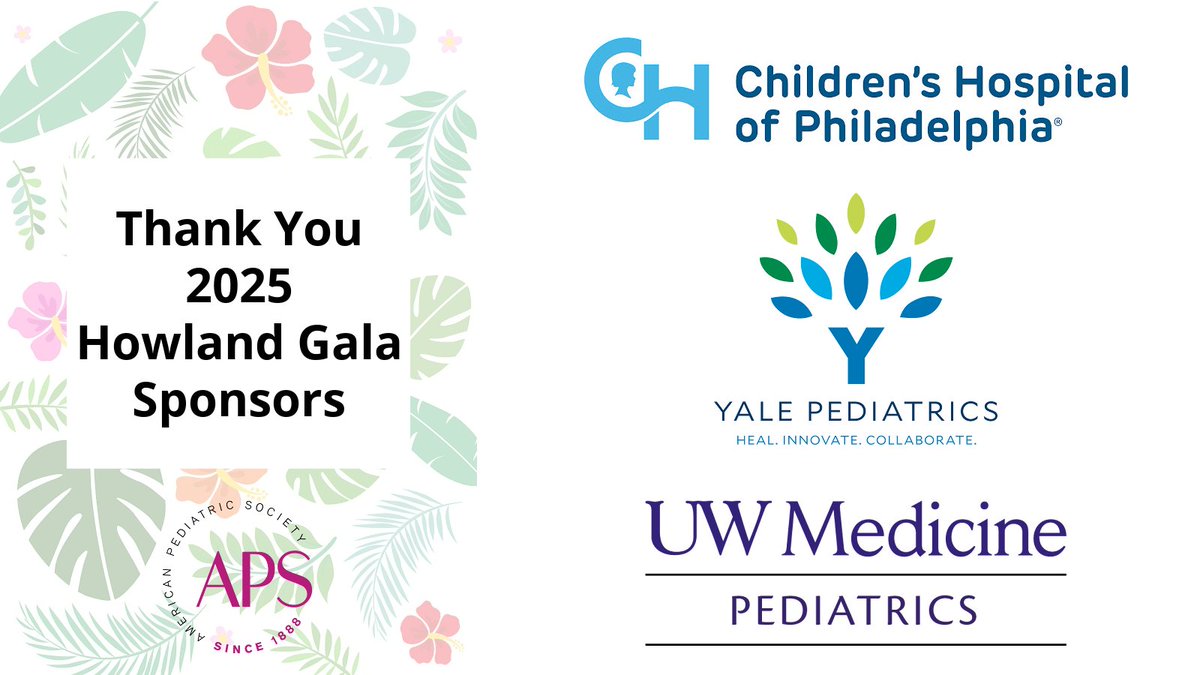 APS (@amerpedsociety) on Twitter photo Thank you to our very generous sponsors for supporting the 2025 Howland Gala. Today, we’re highlighting <a href="/ChildrensPhila/">Children's Hospital</a>, <a href="/YalePediatrics/">Yale Pediatrics</a>, and <a href="/UWMedicine/">UW Medicine</a>, whose sponsorship helped us celebrate our Howland Awardee, Dr. Bonnie Ramsey. Thank you to our very generous sponsors for supporting the 2025 Howland Gala. Today, we’re highlighting <a href="/ChildrensPhila/">Children's Hospital</a>, <a href="/YalePediatrics/">Yale Pediatrics</a>, and <a href="/UWMedicine/">UW Medicine</a>, whose sponsorship helped us celebrate our Howland Awardee, Dr. Bonnie Ramsey.