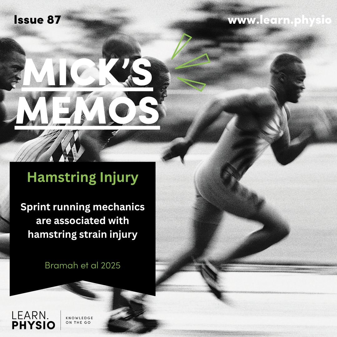 Learn.Physio (@learnphysio) on Twitter photo New <a href="/BJSM_BMJ/">British Journal of Sports Medicine (BJSM)</a> research (Bramah et al.) links sprint mechanics to hamstring injury risk in footballers! 🏃♂️
The S-MAS tool helps identify those at risk; each 1-point increase meant a 33% higher HSI chance
Read the latest Mick's Memos here: learn.physio/p/micks-memos New <a href="/BJSM_BMJ/">British Journal of Sports Medicine (BJSM)</a> research (Bramah et al.) links sprint mechanics to hamstring injury risk in footballers! 🏃♂️
The S-MAS tool helps identify those at risk; each 1-point increase meant a 33% higher HSI chance
Read the latest Mick's Memos here: learn.physio/p/micks-memos