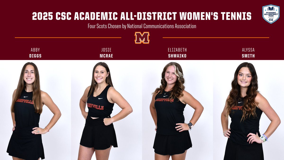 Maryville College Athletics (@mcscots) on Twitter photo WTennis Quartet Earns Academic All-District
tinyurl.com/yc7yhsh8
#goscots <a href="/CCofSouth/">Collegiate Conference of the South</a> <a href="/CollSportsComm/">College Sports Communicators</a> WTennis Quartet Earns Academic All-District
tinyurl.com/yc7yhsh8
#goscots <a href="/CCofSouth/">Collegiate Conference of the South</a> <a href="/CollSportsComm/">College Sports Communicators</a>