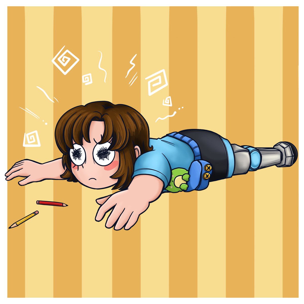 Have several commissions rolling in. Finished chibi for Stunt(@/stunt22dc on Instagram) of his OC, Natalie. Pose based on a Pomni plush from digital circus.