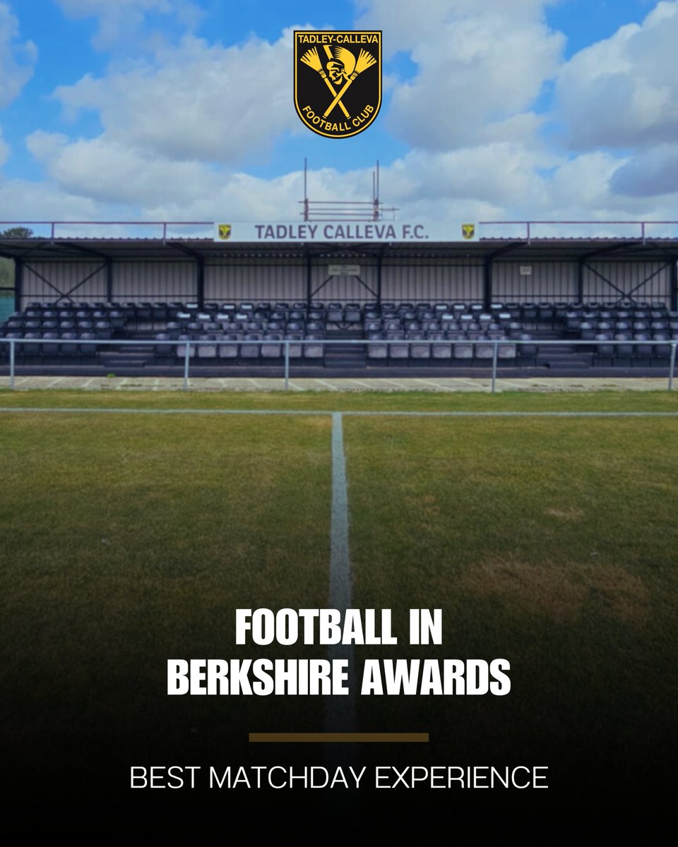 Tadley-Calleva FC (@tadleycallevafc) on Twitter photo NOMINATED | Best Matchday Experience
We are delighted to be nominated for 'Best Matchday Experience' at the <a href="/fiberkshire/">Football in Berkshire</a> awards.
This shows testament to our amazing volunteers who strive for better each week 👏
We also thank all supporters and those who make the rare visit NOMINATED | Best Matchday Experience
We are delighted to be nominated for 'Best Matchday Experience' at the <a href="/fiberkshire/">Football in Berkshire</a> awards.
This shows testament to our amazing volunteers who strive for better each week 👏
We also thank all supporters and those who make the rare visit