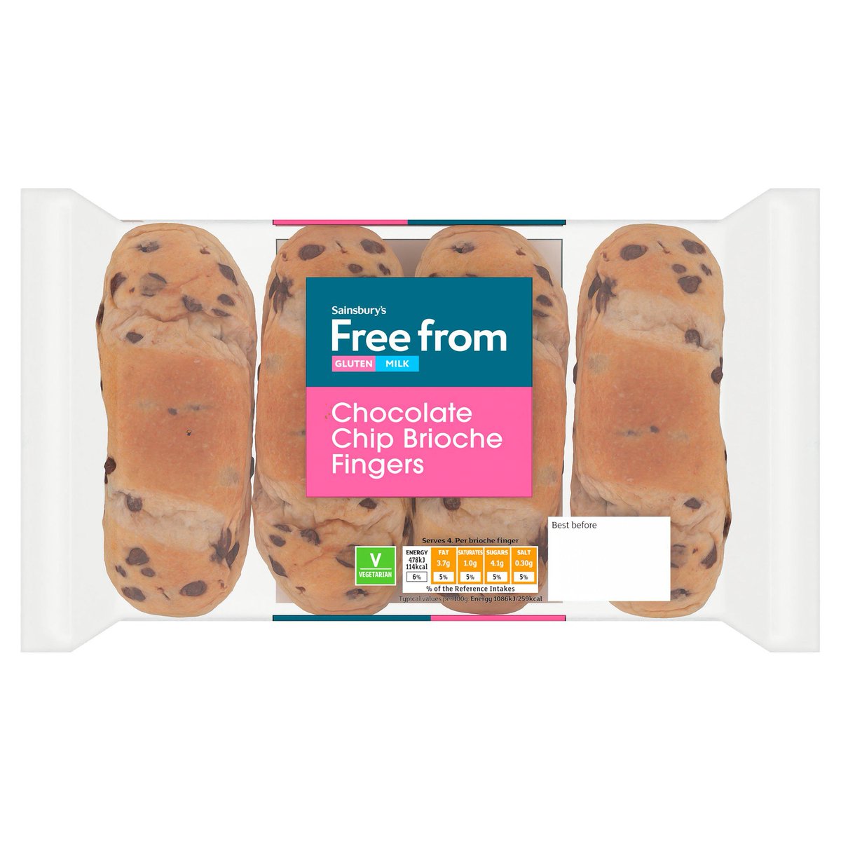 Sainsbury's Free From Chocolate Brioche Rolls: 1 finger = 1.8g protein (2 PKU exchanges)