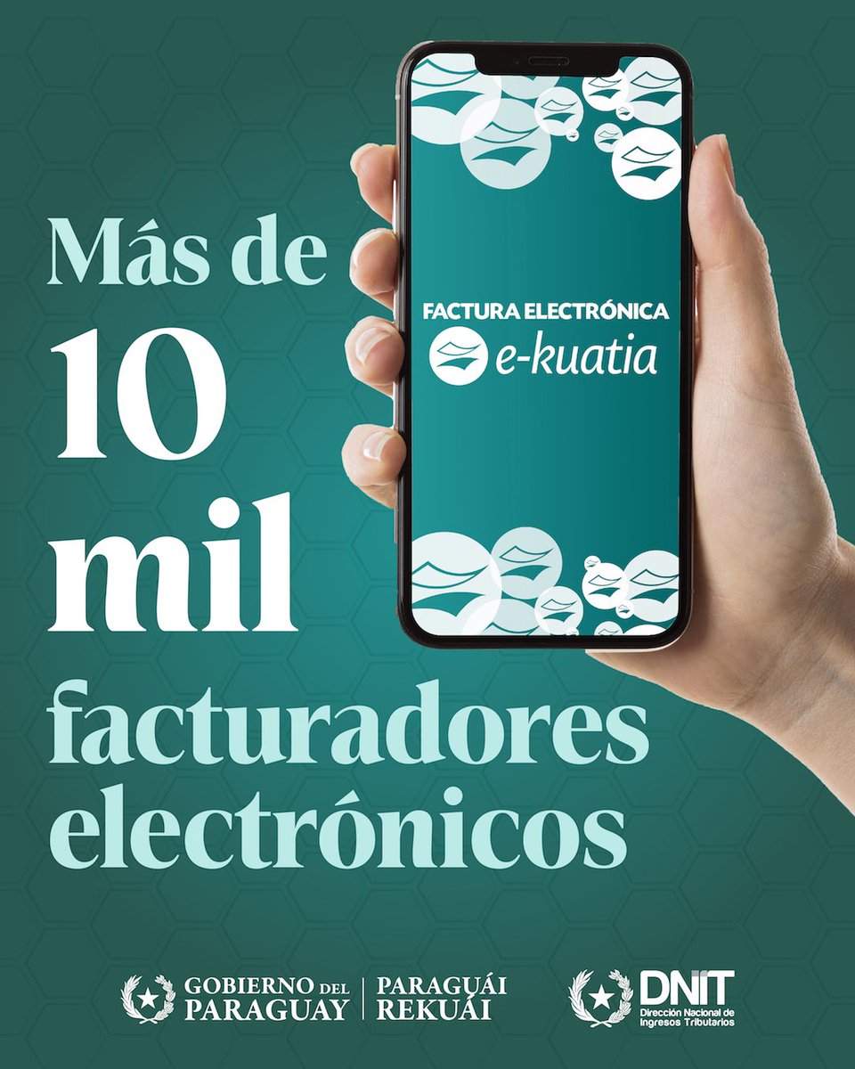 DNITpy's tweet photo. 💻 ¡Ya son más de 10.000 emisores de documentos electrónicos tributarios!

🇵🇾 Un hito importante en cuanto a la digitalización del sistema tributario para una mayor transparencia y formalización de la economía.

🖱 Entérate como emitir electrónicamente en https://t.co/SOZzO5Ltqz https://t.co/d9PGIefTQ7