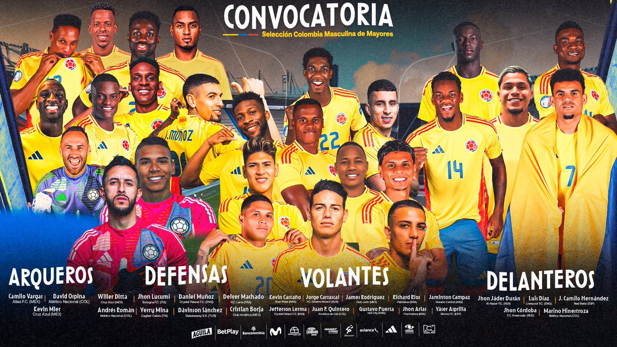 📝 ¡𝗧𝗼𝗱𝗼𝘀 𝗷𝘂𝗻𝘁𝗼𝘀 𝘃𝗮𝗺𝗼𝘀 𝗽𝗼𝗿 𝗲𝗹 𝗚𝗥𝗔𝗡 𝗢𝗕𝗝𝗘𝗧𝗜𝗩𝗢! 

Ellos son los 𝗰𝗼𝗻𝘃𝗼𝗰𝗮𝗱𝗼𝘀 por 𝗡𝗲́𝘀𝘁𝗼𝗿 𝗟𝗼𝗿𝗲𝗻𝘇𝗼 para disputar las jornadas 15 y 16 de las 𝗖𝗹𝗮𝘀𝗶𝗳𝗶𝗰𝗮𝘁𝗼𝗿𝗶𝗮𝘀 𝗖𝗼𝗽𝗮 𝗠𝘂𝗻𝗱𝗶𝗮𝗹 𝗱𝗲 𝗹𝗮 𝗙𝗜𝗙𝗔 𝟮𝟬𝟮𝟲

🔗