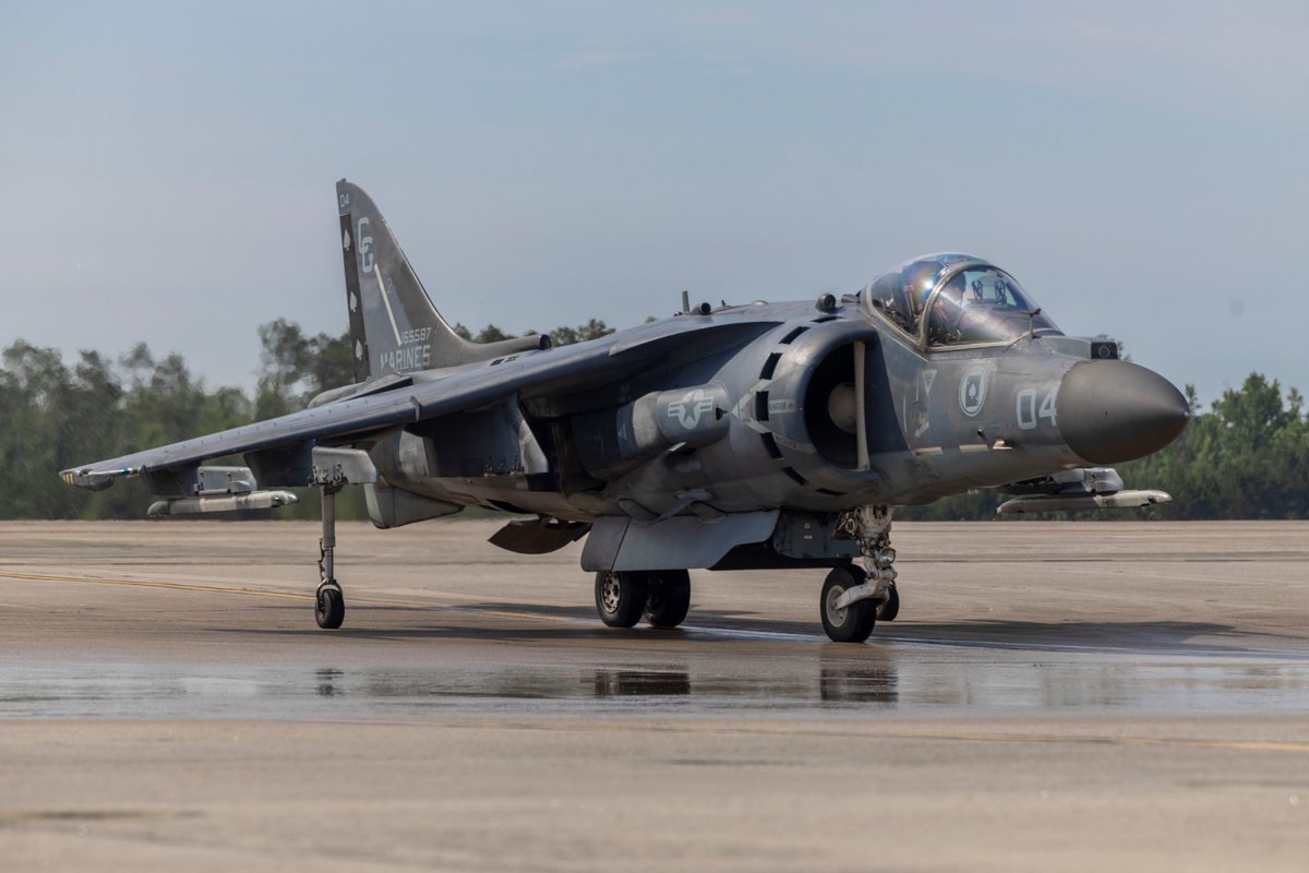 2nd Marine Aircraft Wing (@2nd_maw) on Twitter photo ♠️ 40 years of Harrier excellence ♠️
VMA-231 conducted its final AV-8B Harrier II flight <a href="/MCASCPPA/">MCAS Cherry Point</a>, NC, May 29, 2025. In 2026 the squadron will reactivate as VMFA-231 and will prepare to operate the F-35B.
<a href="/USMC/">U.S. Marines</a> 📸 by LCpl. Bryan Giraldo ♠️ 40 years of Harrier excellence ♠️
VMA-231 conducted its final AV-8B Harrier II flight <a href="/MCASCPPA/">MCAS Cherry Point</a>, NC, May 29, 2025. In 2026 the squadron will reactivate as VMFA-231 and will prepare to operate the F-35B.
<a href="/USMC/">U.S. Marines</a> 📸 by LCpl. Bryan Giraldo