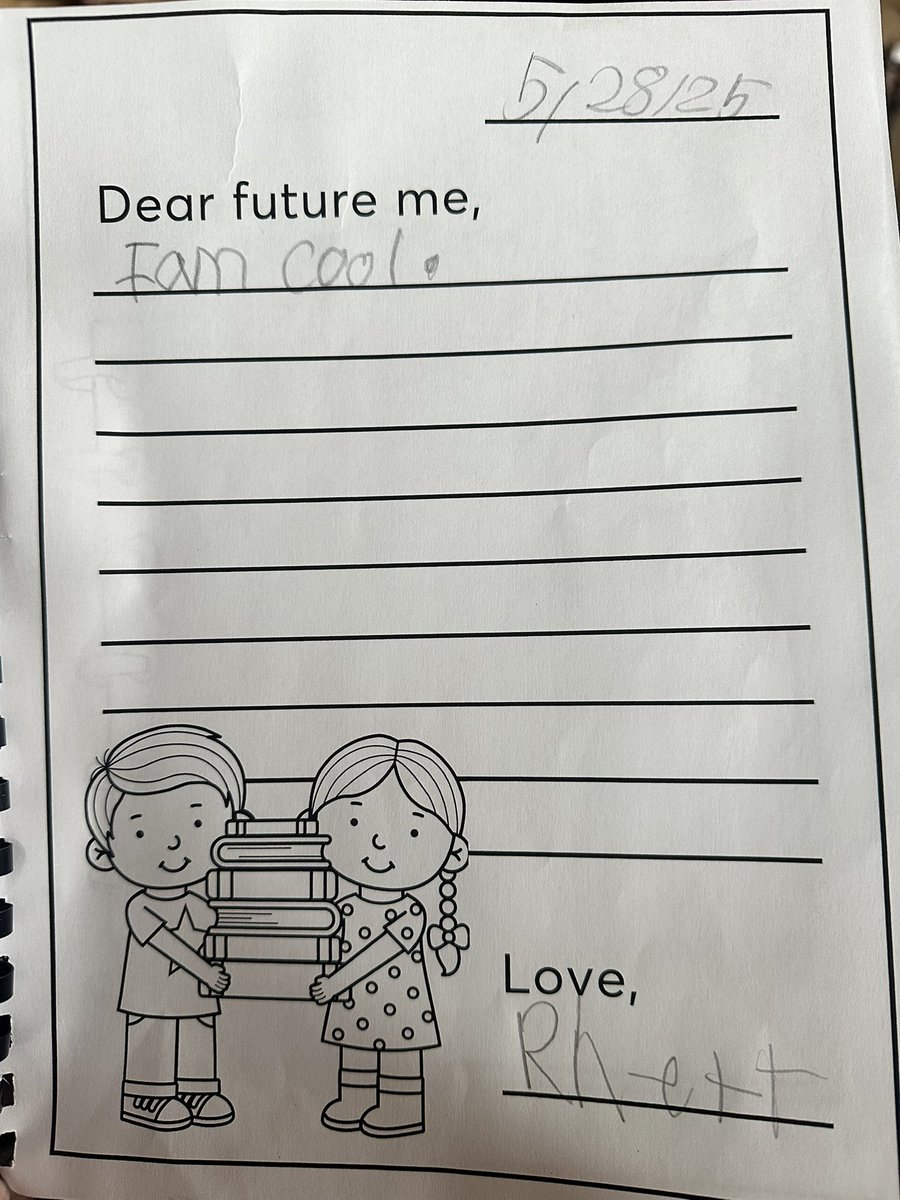 Me: “you didn’t want to write anything else, Rhett?”

Rhett (7): “what else is there to say?”

🫳🏼🎤
