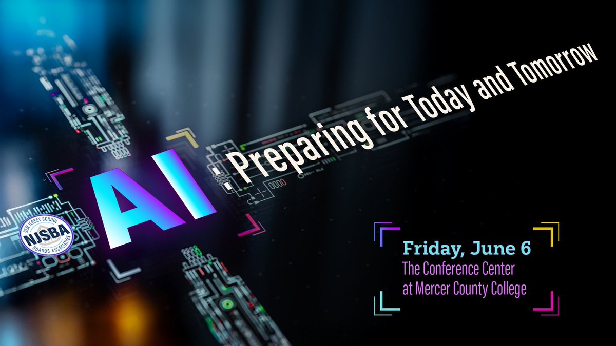 Just one week away: NJSBA's inaugural AI Conference! ✨ Next Friday, June 6, we'll be exploring the power of AI in education, from in the classroom to the administrative office. Take a peek at our agenda here: njsba.swoogo.com/ai25/8303001

Register today at: members.njsba.org/Meetings/Regis…