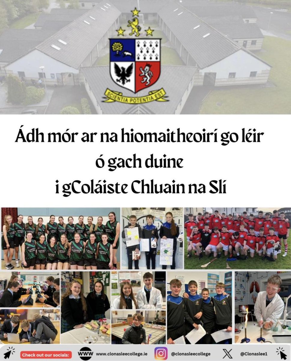 Clonaslee College is proud to be one of the host venues for the Laois Fleadh this weekend. Best of luck to all the participants, especially our own students! #LaoisFleadh #SupportTheArts