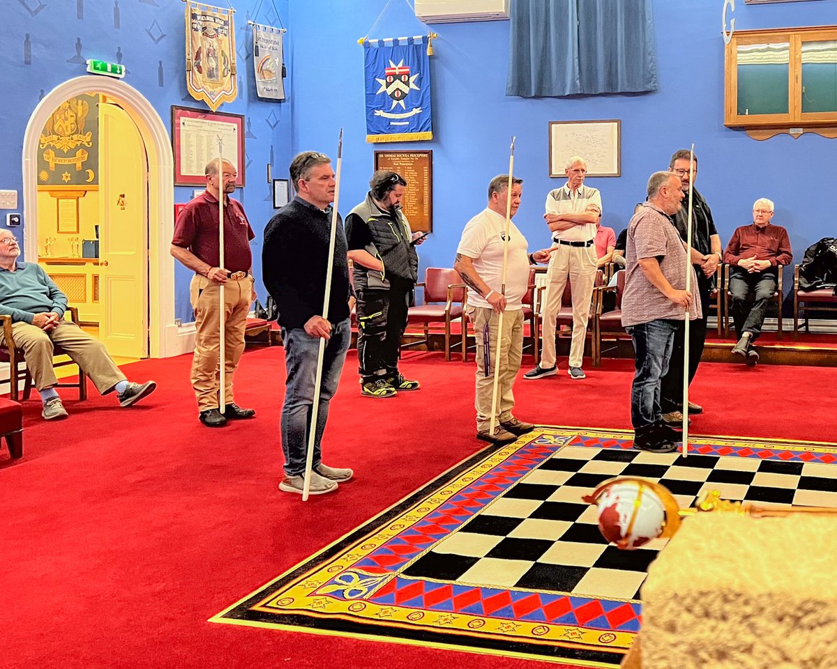 The first rehearsal for the Annual Meeting of Herefordshire Provincial Grand Lodge on Monday.  Great to see the new Provincial Team focus hard, but still enjoy themselves.  It's going to be a great year. Hope to see you there on Monday. #Freemasons