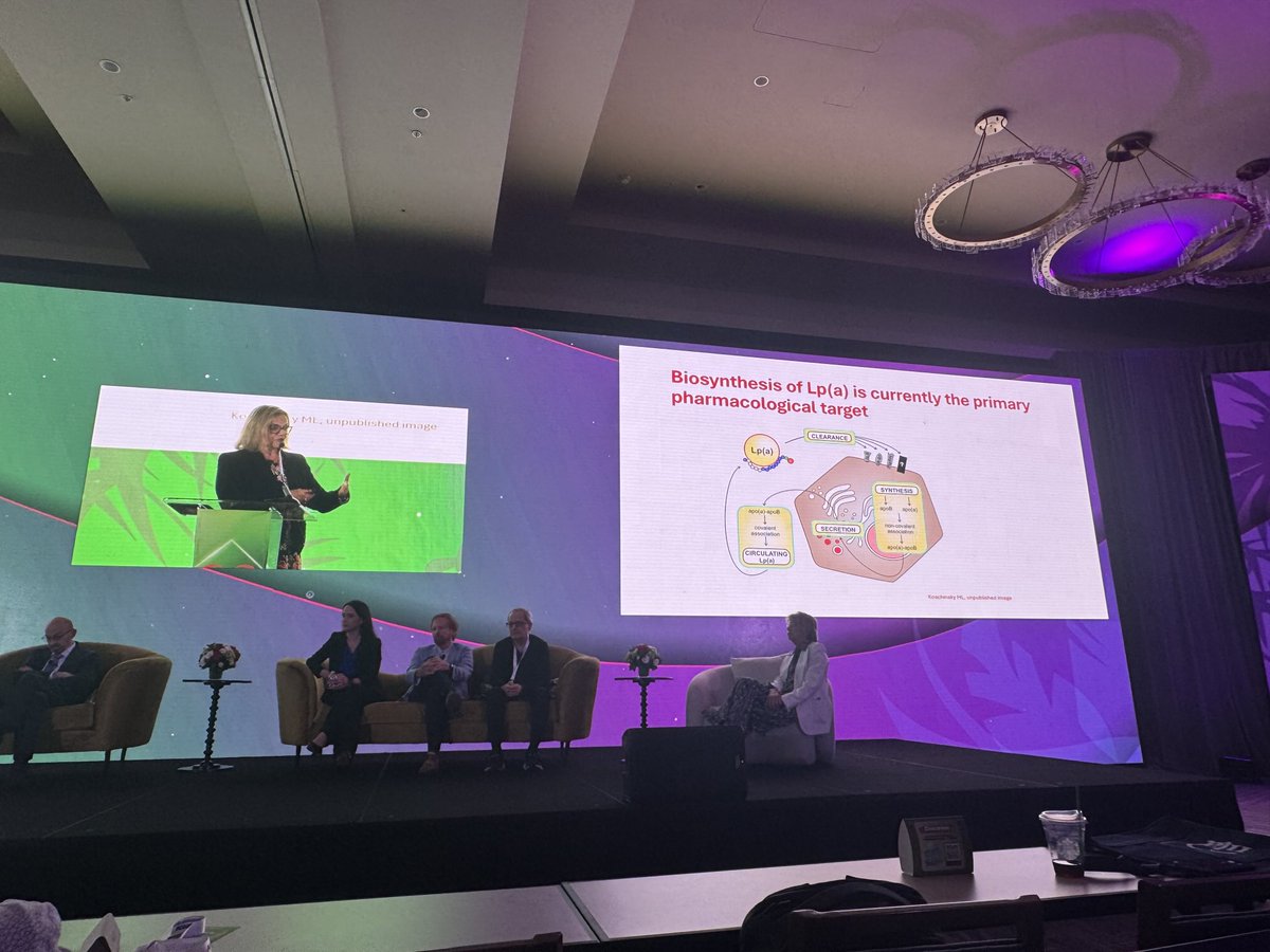 ⁦<a href="/nationallipid/">National Lipid Association</a>⁩ #NLASessions Dr Marlys Koschinsky updating us with all the Lp(a) lowering trials. Note the currently unpublished figure!
