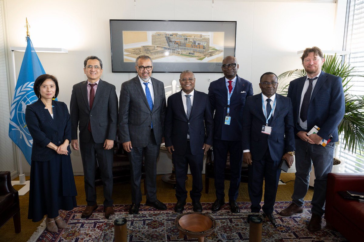 Tedros Adhanom Ghebreyesus (@drtedros) on Twitter photo Congratulations, Health Minister <a href="/DrPSomse/">Dr Pierre SOMSE</a>, on Central African Republic’s membership at the <a href="/WHO/">World Health Organization (WHO)</a> Executive Board.
We discussed <a href="/MSPCentrafrique/">Ministère de la Santé et de la Population - RCA</a>’s effort to reduce maternal mortality, strengthen community health workforce, mitigate health impacts of climate change and prepare for Congratulations, Health Minister <a href="/DrPSomse/">Dr Pierre SOMSE</a>, on Central African Republic’s membership at the <a href="/WHO/">World Health Organization (WHO)</a> Executive Board.
We discussed <a href="/MSPCentrafrique/">Ministère de la Santé et de la Population - RCA</a>’s effort to reduce maternal mortality, strengthen community health workforce, mitigate health impacts of climate change and prepare for