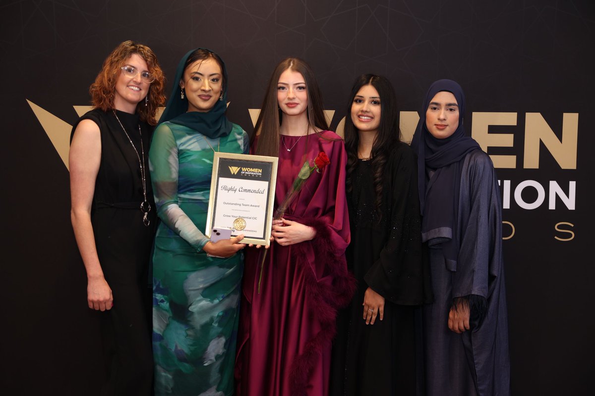 Women of Inspiration Awards 2025
Highly Commended – The Outstanding Team Award
Grow Your Potential CIC

Recognising an extraordinary team whose shared vision, dedication, and passion are empowering women 

“Empowered women empower women — and together, they change the world.”