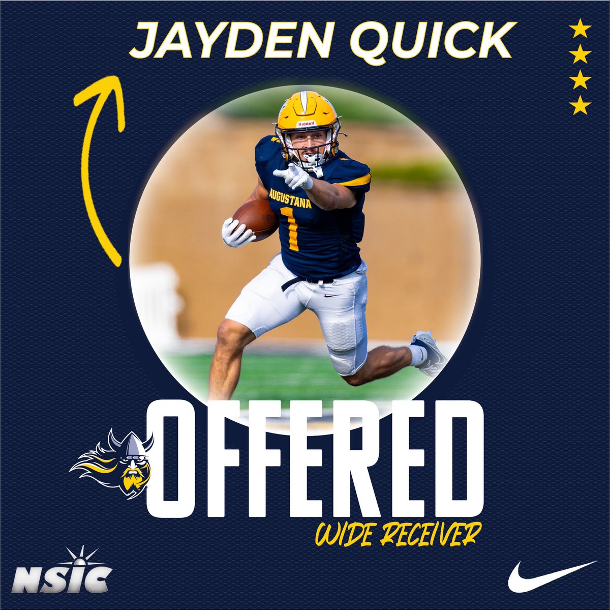 After a great conversation with <a href="/CoachDrew18/">Drew Loudenback</a> I’m blessed to receive my second offer to <a href="/AugieFB/">Augustana Football</a> 

<a href="/Snead84/">Coach Kevin Snead</a>