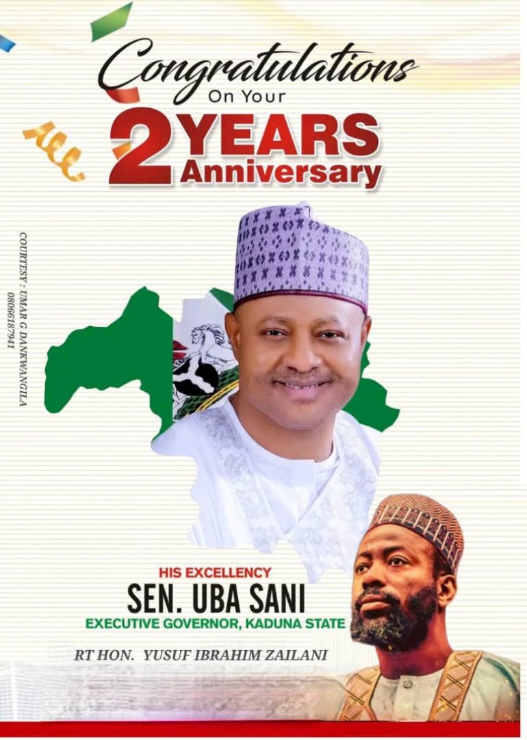 Rt. Hon. Yusuf Ibrahim Zailani (@speakerzailani) on Twitter photo Today marks 2 years of Gov. <a href="/ubasanius/">Senator Uba Sani</a> transformative leadership in Kaduna!
From restoring security, empowering youths through human capital dev’t, to redefining infrastructure — he stands tall as a pride of the nation.
A paradigm of people-driven politics.👏
#UbaSaniAt2 Today marks 2 years of Gov. <a href="/ubasanius/">Senator Uba Sani</a> transformative leadership in Kaduna!
From restoring security, empowering youths through human capital dev’t, to redefining infrastructure — he stands tall as a pride of the nation.
A paradigm of people-driven politics.👏
#UbaSaniAt2
