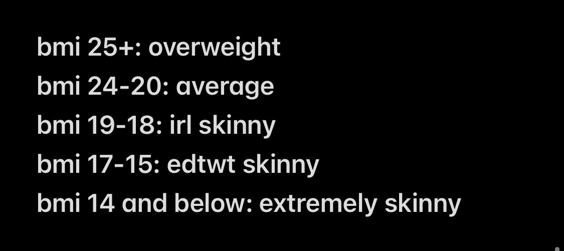 this is really extreme here is what i think is more accurate (coming from someone who is bmi 20)