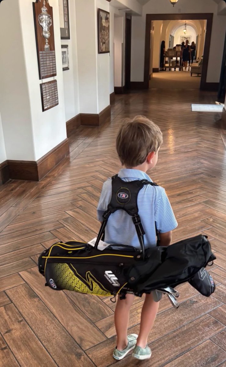 JatthewBarlow69's tweet photo. First set of clubs, Huge day for the kid. Yes it’s a PM polo https://t.co/diWwHnFLrK