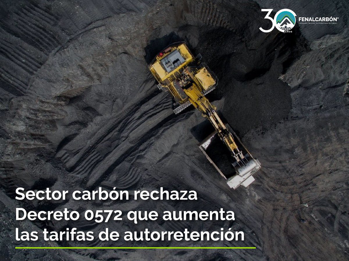 #NoticiasFenalcarbón| Sector carbón rechaza Decreto 0572 que aumenta las tarifas de autorretención.

Más información 👉 bit.ly/4mCOJnR