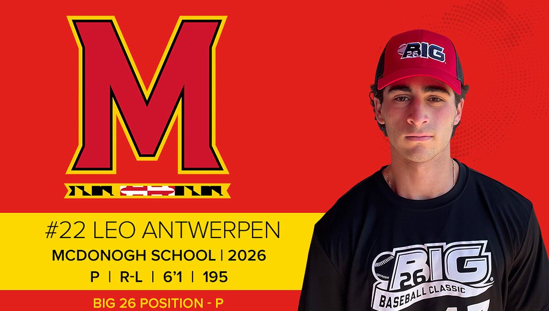 Big 26 Baseball Classic® (@big26baseball) on Twitter photo 🟥MD PLAYER SPOTLIGHT🟥
#22 Leo Antwerpen
McDonogh | P
Leo & Team MD head to Harrisburg to face Team PA at FNB Field on August 1-3. 🔗big26.com for links to ✔️Scout RSVP, 🎟️Fan Tix & 📧E-News 🟥MD PLAYER SPOTLIGHT🟥
#22 Leo Antwerpen
McDonogh | P
Leo & Team MD head to Harrisburg to face Team PA at FNB Field on August 1-3. 🔗big26.com for links to ✔️Scout RSVP, 🎟️Fan Tix & 📧E-News