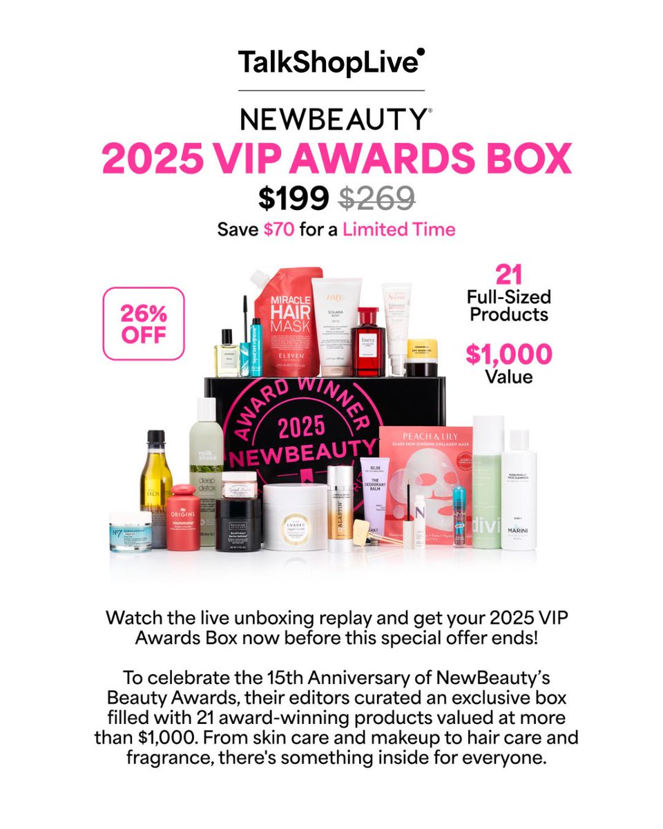 TalkShopLive (@talkshoplive) on Twitter photo Score this exclusive deal from <a href="/NewBeauty/">NewBeauty Magazine</a> while you can—limited time only!
🛒 bit.ly/NBTSL2025 Score this exclusive deal from <a href="/NewBeauty/">NewBeauty Magazine</a> while you can—limited time only!
🛒 bit.ly/NBTSL2025