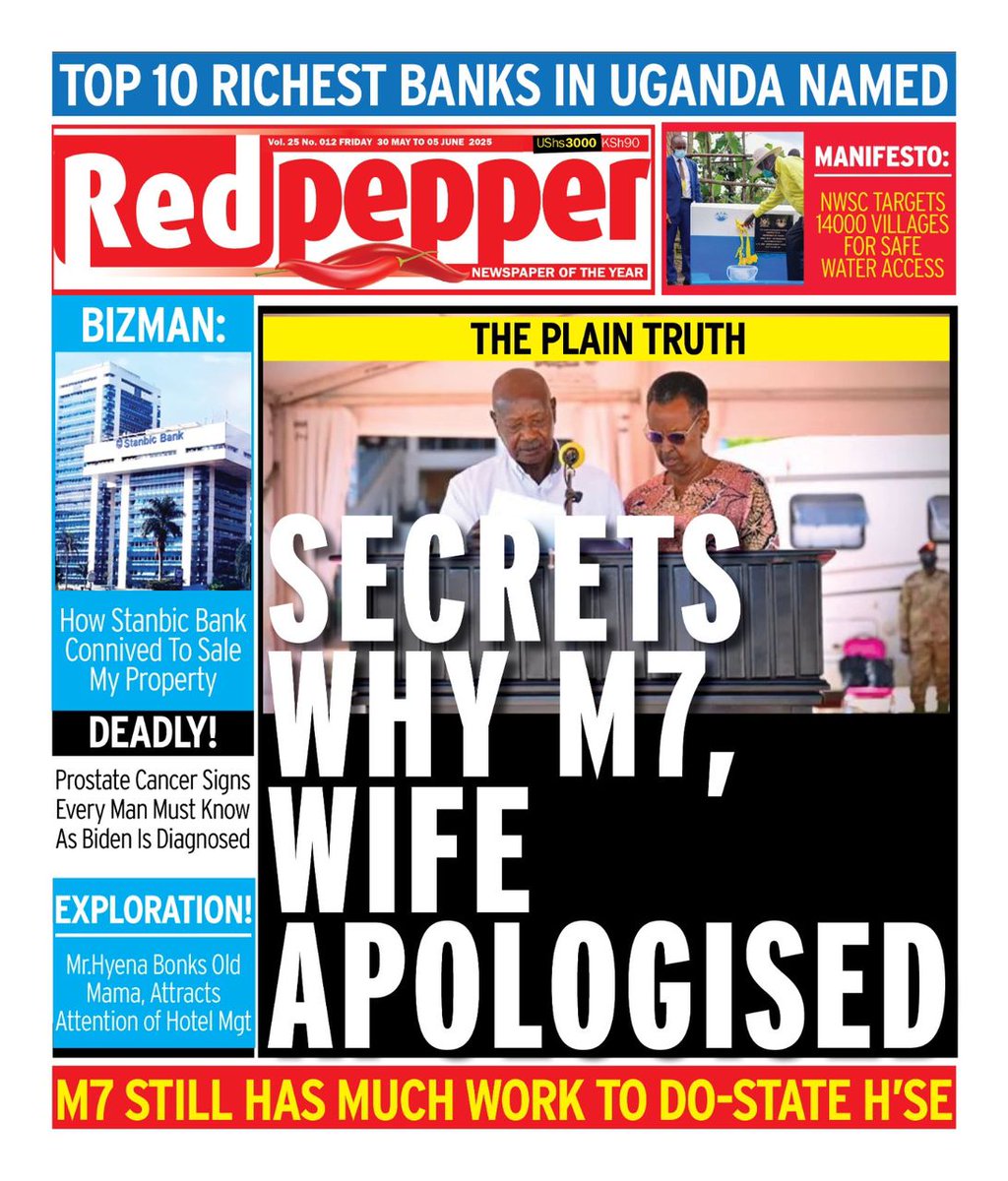 RedPepperUG's tweet image. rifaly.com/newspaper/2047… Follow link to read