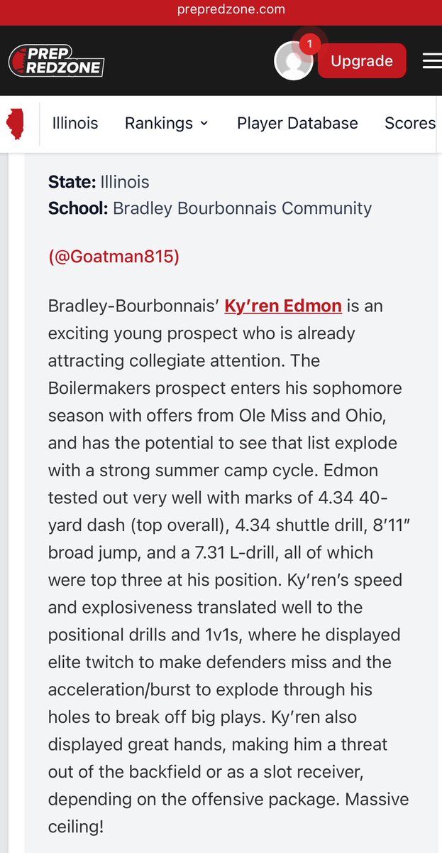 Ky’ren “GOATMAN” Edmon (@goatman815) on Twitter photo Thanks <a href="/PrepRedzoneIL/">Prep Redzone Illinois</a> for the write up after the camp <a href="/EDGYTIM/">Timothy “EDGYTIM” OHalloran</a> <a href="/Bryan_Ault/">Bryan Ault - Midwest Scout</a> <a href="/mikeclarkpreps/">MikeClarkPreps</a> <a href="/Locklyn33/">WalkOnCoach ⭕️H 🌰</a> <a href="/LemmingReport/">Tom Lemming</a> <a href="/SweetFeet_White/">James White</a> <a href="/KevinSmithRB/">Kevin Smith</a> <a href="/DeRailSims/">De'Rail Sims</a> <a href="/Coach_JMill/">John Miller</a> <a href="/CoachSpalding_/">Devon Spalding</a> <a href="/CoachLoop/">Curtis Luper</a> Thanks <a href="/PrepRedzoneIL/">Prep Redzone Illinois</a> for the write up after the camp <a href="/EDGYTIM/">Timothy “EDGYTIM” OHalloran</a> <a href="/Bryan_Ault/">Bryan Ault - Midwest Scout</a> <a href="/mikeclarkpreps/">MikeClarkPreps</a> <a href="/Locklyn33/">WalkOnCoach ⭕️H 🌰</a> <a href="/LemmingReport/">Tom Lemming</a> <a href="/SweetFeet_White/">James White</a> <a href="/KevinSmithRB/">Kevin Smith</a> <a href="/DeRailSims/">De'Rail Sims</a> <a href="/Coach_JMill/">John Miller</a> <a href="/CoachSpalding_/">Devon Spalding</a> <a href="/CoachLoop/">Curtis Luper</a>