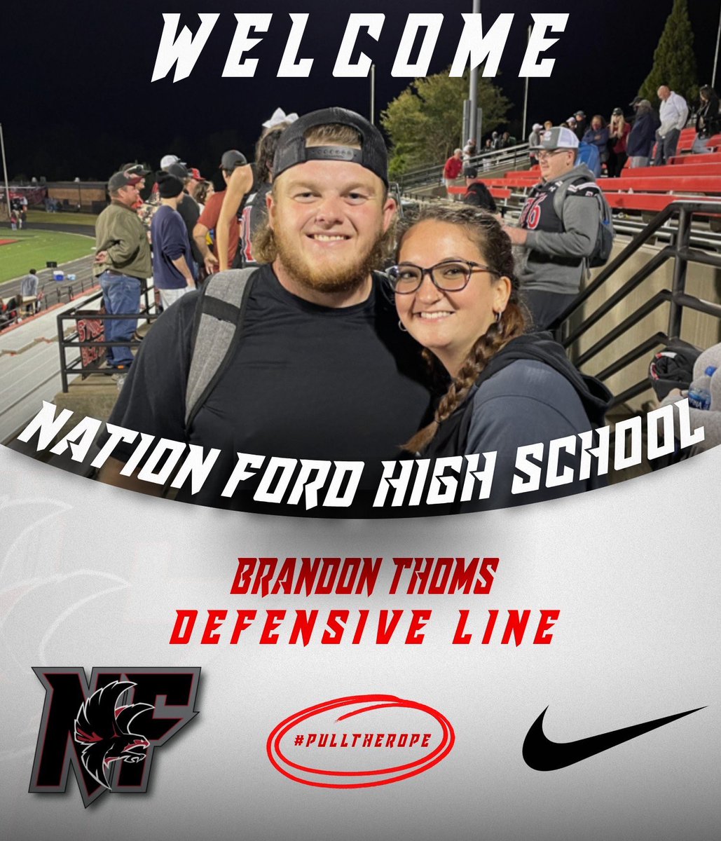 NAFO_Football (@nafofalconsfb) on Twitter photo Please welcome <a href="/BrandonThoms63/">Coach Brandon Thoms</a> to the Nation Ford Family as he comes to coach our defensive line!
As a former state championship coach in Virginia and collegiate football player at Gardner-Webb, Coach Thoms brings a wealth of knowledge and experience to our team‼️
#PullTheRope Please welcome <a href="/BrandonThoms63/">Coach Brandon Thoms</a> to the Nation Ford Family as he comes to coach our defensive line!
As a former state championship coach in Virginia and collegiate football player at Gardner-Webb, Coach Thoms brings a wealth of knowledge and experience to our team‼️
#PullTheRope