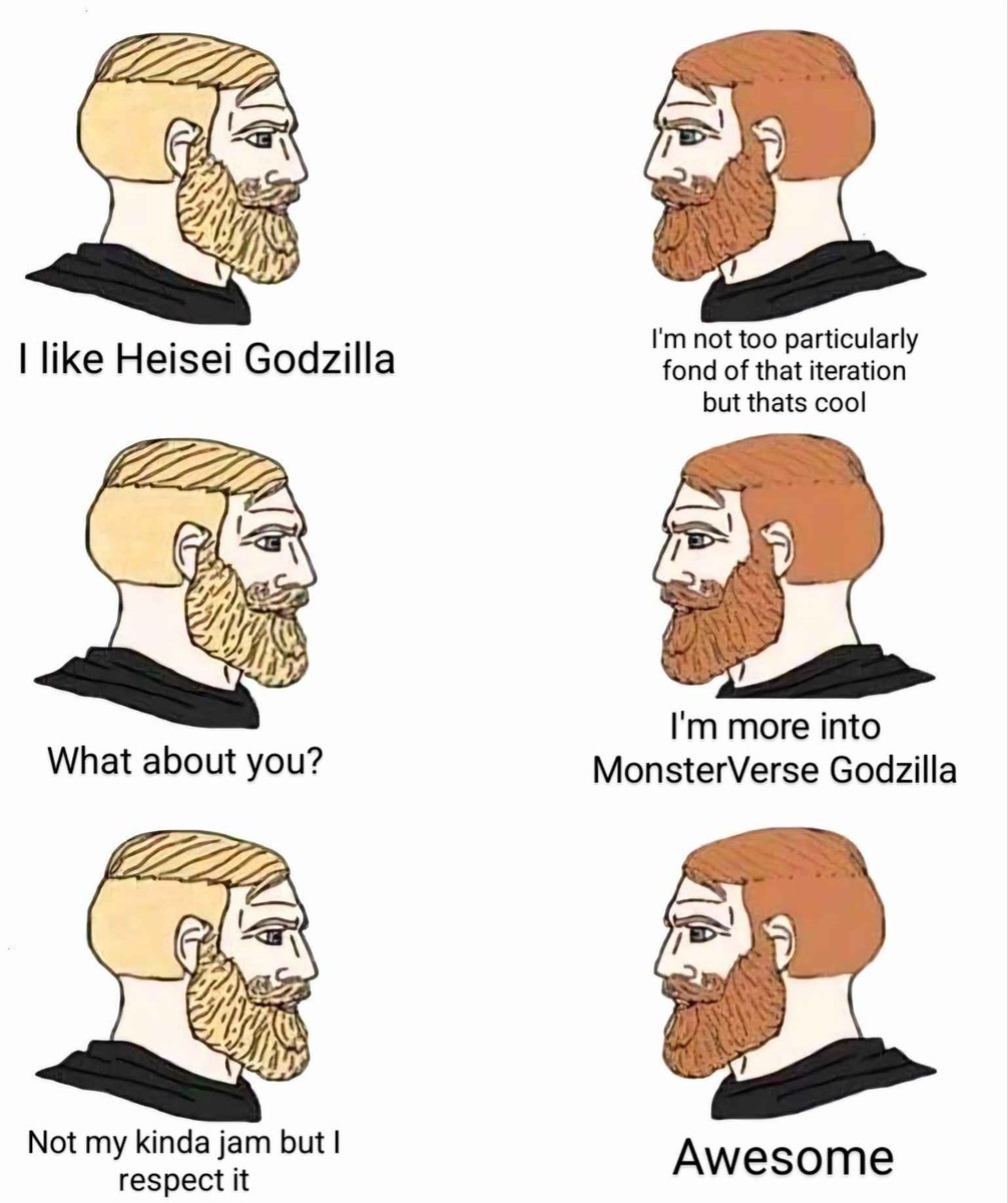 Reminder that its fine for people to like different Godzilla iterations and that there's no cause to be jerks to one another over it.