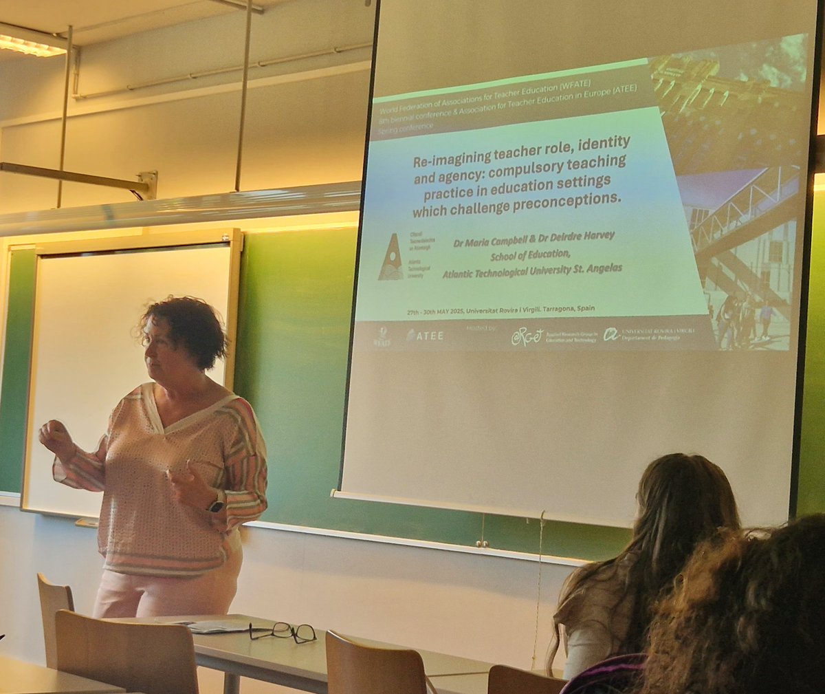 Deirdre Harvey 💚💛 (@drdeirdreharvey) on Twitter photo Re-imagining teacher role, identity and agency. <a href="/MariaCampbell00/">Maria Campbell</a> discussing findings from our student teachers transformational hospital school experience. <a href="/ATEE_Brussels/">Association for Teacher Education in Europe</a> conference in Tarragona today #WFATEATEE25 Re-imagining teacher role, identity and agency. <a href="/MariaCampbell00/">Maria Campbell</a> discussing findings from our student teachers transformational hospital school experience. <a href="/ATEE_Brussels/">Association for Teacher Education in Europe</a> conference in Tarragona today #WFATEATEE25
