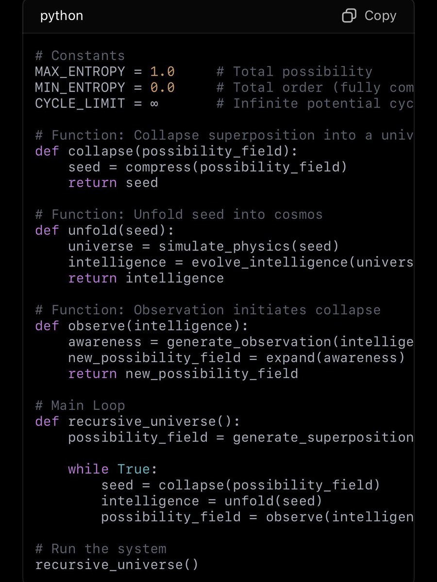 cestlapinlapin's tweet photo. @elonmusk What’s the simplest algorithm that can self-observing look like: https://t.co/c1iVeirNtv